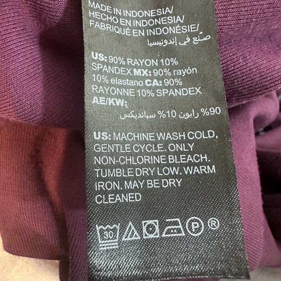 White House Black Market purple dress with double ruffle sleeves size large - Picture 10 of 10